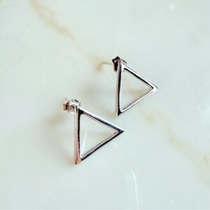 New Sterling Silver Triangle Earrings